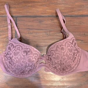 Lavender/purple lace body by Victoria bra